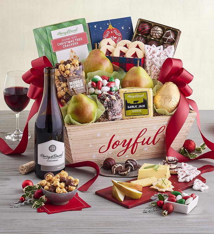 Christmas Gift Basket with Wine